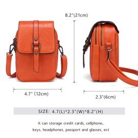 myfriday Women Vintage Crossbody Phone Bag, Small Messenger Shoulder Bag Cash Handbag Wallet Purse