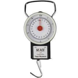 Mechanical Hanging Scale Multi-Purpose Portable Spring Dial Weight Scale with Tape Measure for Fishing Kitchen Farms