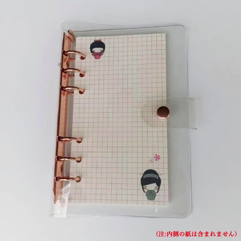 Audiophan Clear A6 Binder Cover Gold 6 Ring PVC Loose