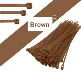 Viceree Pack of 100 Brown Cable Ties, 3.6 x 200 mm, Perfect for Workshop Accessories and General Applications, Durable and Robust, Cable Ties Resealable, Cable Ties Brown, High Quality