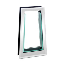 Royal Imports Flower Glass Vase Decorative Centerpiece for Home or Wedding Tall Tapered Mirror Trim Plate Glass, (8" W, 2" Opening) 13.5" Tall