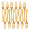 SUNSENGEUR Stainless Steel Kitchen Dinner Forks with Bead Pattern 12-Piece