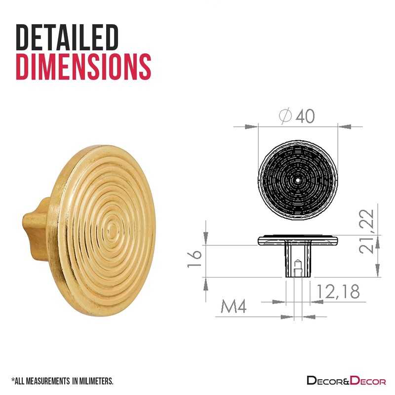Decoranddecor Mira Spiral Round Cupboard Knob Handle - 40mm Diameter