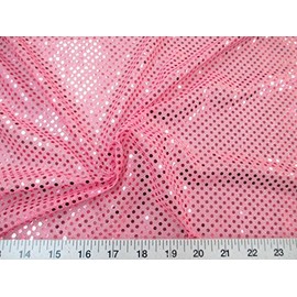Paylessfabric Discount Fabric Stretch Glitter Mesh Sequin Dots Pink Sheer Sparkle L43