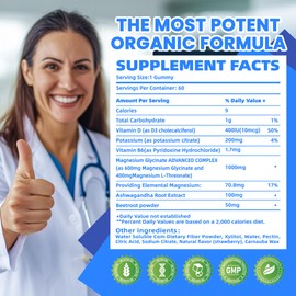 Potassium Magnesium Gummies - High Absorption Magnesium Glycinate & Potassium Citrate Plus Omega 3, B6, D3, K2 & Calcium - Chewable Gummy for Leg Cramps, Immunity & Energy Blueberry 120 Gummies