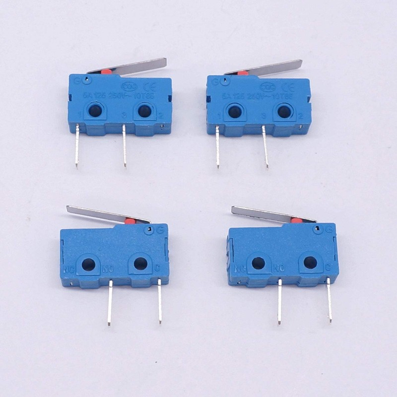 Taiss 10pcs Micro Switch 250V 5A 2 Pin 1NO Handle