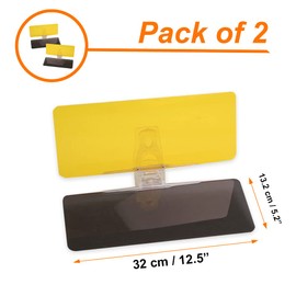 Car Sun Visor (Pack of 2), Tac Extension, 2 in 1 for Day and Night Anti-Glare, Anti Dazzle and Anti UV HD Automobile Windshield Visor by Mobi Lock