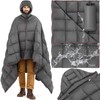 HunnmingRe Upgraded Hooded Down Camping Blanket Waterproof 650 Fill Puffy