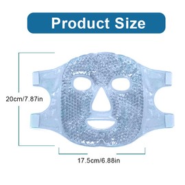 SGERUFZ Cooling Mask Face, Eye Mask, Cooling, Gel Face Mask, Reusable Gel Bead Eye Mask for Swollen Eyes, Bags (Blue)