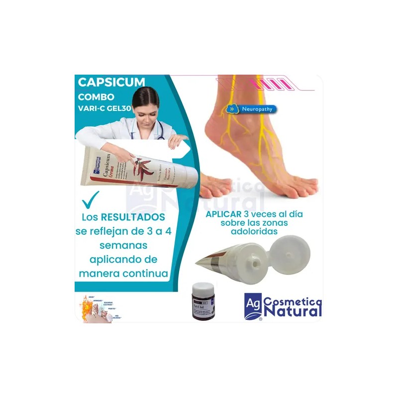 Pack 2 Cremas Neuropatia Diabetica Capsicum + Varic-gel 30gr