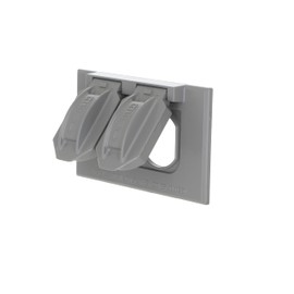 Hubbell-Bell 5180-0 1-Gang Horizontal Weatherproof Cover, Device Mount Flip Cover, Duplex, Gray