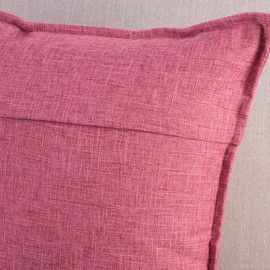 Madizz Set of 2 Linen Cushion Covers 24x24 inch, 60x60 cm, Pink Soft Decorative Throw Pillow Cases for Sofa Bedroom Pillow Shell