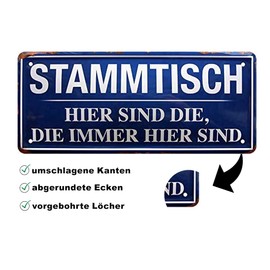 schilderkreis24 - Tin Signs Funny Saying Stammtisch Sign Decorative Metal Sign Door Sign for Pub Counter Pub or Bar Gift Idea 28 x 12 cm