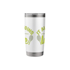 It All Begins with Love Tennis Ball Sport Stainless Steel Insulated Tumbler