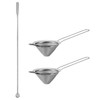 Mivanta 2Pcs Fine Mesh Conical Strainer with 1Pc Stainless Steel