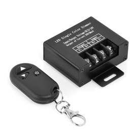 Neuftech DC 12V-24V 20A Metal Housing LED Dimmer Wireless RF Remote Control Dimmer for SMD 5050 3528 Single Color LED Strip Light - Black