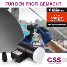 GSS Single LNB for Satellite Dish for 1 Subscriber, Digital 1x LNC with LTE Filter, Full HD 4K HDTV Reception, for Satellite Receiver TV Satellite Antenna + Screw-On Aid