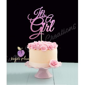 Its A Girl - Decoración para tartas con purpurina rosa