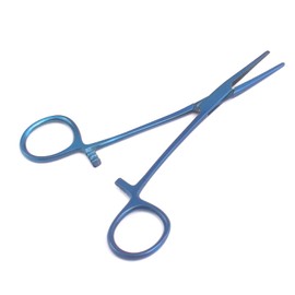 LAJA IMPORTS 5.5" Straight Crile Hemostat Forceps Locking Clamps Full Blue Color Stainless Steel