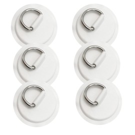 6 Pieces Stainless Steel D Rings Patch for Inflatable Boat, Sup D-Ring Patch,Kayak D Ring Patch,Dring Patch for Canoe Raft Dinghy Kayak Surfboard Paddle Board (White)