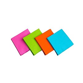 Party Essentials 2-Ply Square Dinner Napkins, 15-3/4" x 15-3/4", Assorted Neon (Pack of 288)