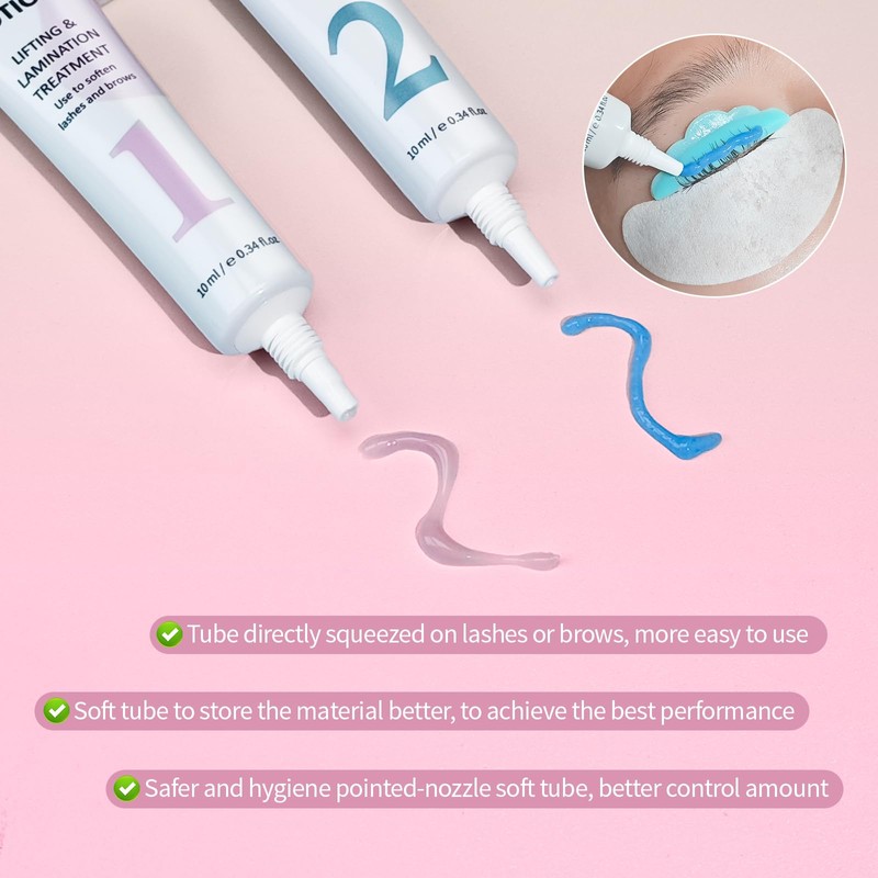Lomansa Lash Lifting Lotion, Korean Eyelash Perm Lotion Tube Design