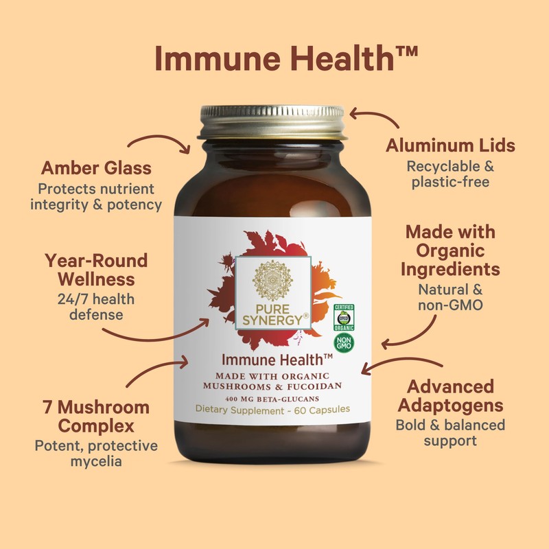 PURE SYNERGY Immune Health | Immune Support Mushroom Supplement |