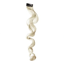 Stasia Street 20-Inch Curly Clip-On Strands Korean Synthetic Breatheable Hair Extensions for Women Natural Looking Instant Style, Volume & Length - Blonde