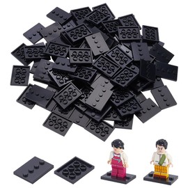 FINGERINSPIRE 100PCS Plastic Black Stand Bases 3.2x2.4cm Action Figure Stand Bases Model Display Support Stands Base Reusable 4 Pegs Model Support Stands for Action Figure Display GI Joe Motu