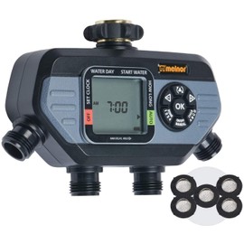 Melnor 53280 4-Outlet Digital Water Timer Simple and Flexible Programming, 4 Zone