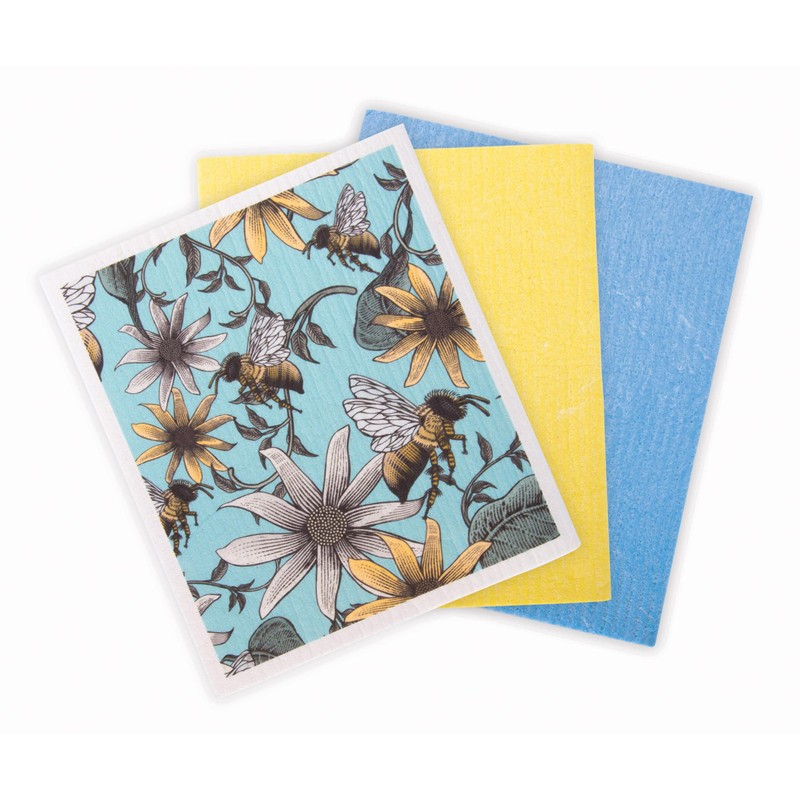 IS Gift Bees Reusable Biodegradable Kitchen Sponges Set (3 Pieces)