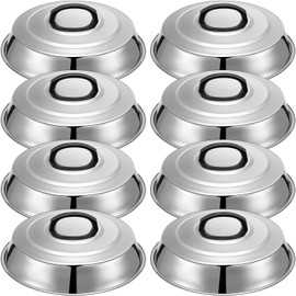 Pinkunn 8 Pack Cheese Melting Dome 12 Inch Basting Cover for Griddle Round Stainless Steel Griddle Dome Griddle Grill Accessories for Flat Top BBQ Kitchen Cooking Hamburger