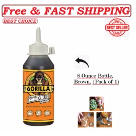 Gorilla Original Gorilla Glue, Waterproof Polyurethane Glue, 8 Ounce Bottle,