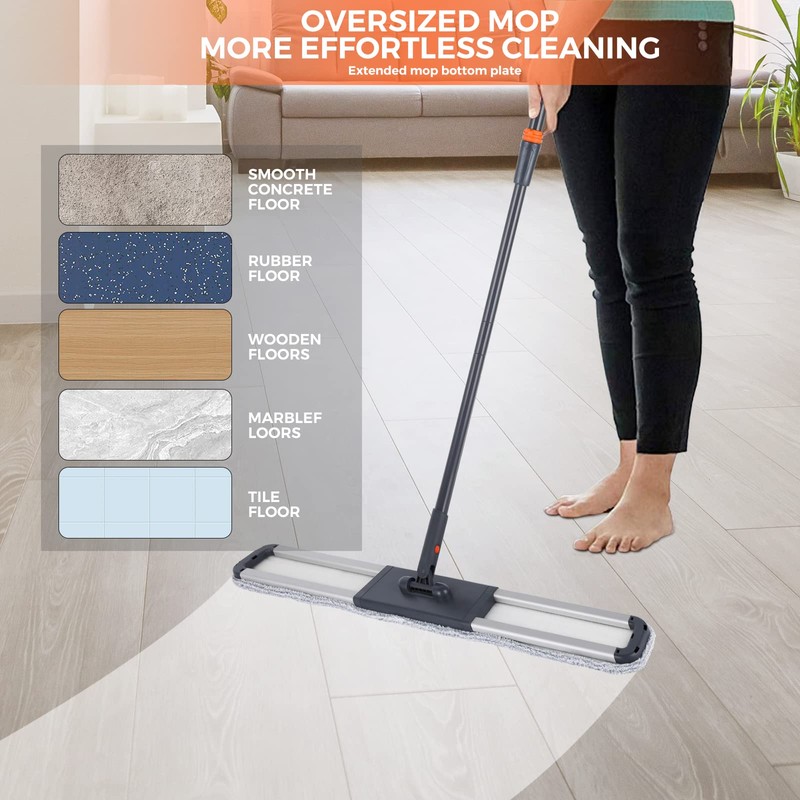 Flat Mop for Cleaning Floors Heavy Duty Microfiber Wet Mop