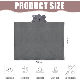 Shengruili Baby Hooded Towel, 80 x 80 cm, Hooded Towel Baby, Super Absorbent Toddler Bath Towels, Baby Bath Towel Set, Bath Towels Hooded Towel, Cuddly Baby Towel, Bath Towel with Hood
