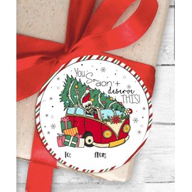 Funny, Salty Skeleton Christmas Holiday Themed Gift Tag Sticker Labels for Presents Pull Stick Labels (24 Included) Multipack Bulk Self Adhesive - Don't Get Your Hopes Up!