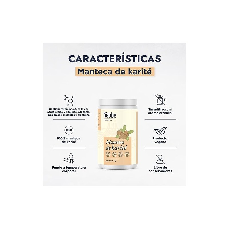 HEBBE Manteca de Karité 1 Kg | Hidratante y Emoliente