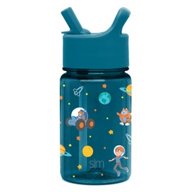 Simple Modern Blippi Kids Water Bottle Plastic BPA-Free Tritan Cup with Leak Proof Straw Lid | Reusable and Durable for Toddlers, Boys | Summit Collection | 12oz, Blippi Space