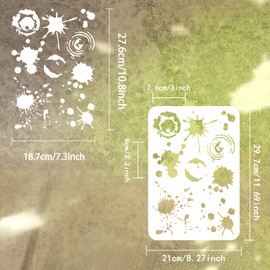 FINGERINSPIRE Stains and Splatter Stencils 29.7 x 21 cm Graffiti Stencils Stencil Plastic Stencils Splatter Stencils DIY Art Stencils for Painting on Wood Floor Wall Fabric