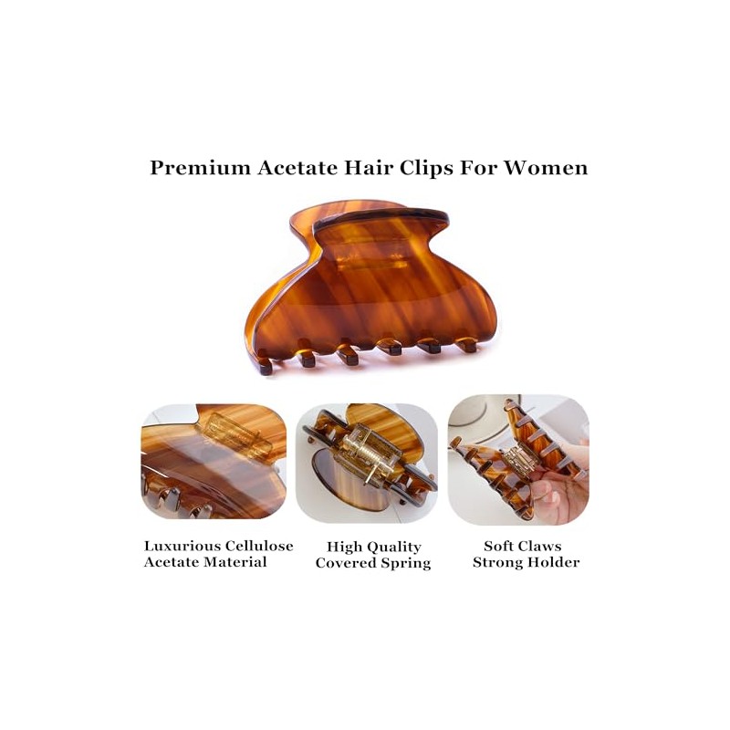 Pinzas para el cabello para mujer, pinzas medianas de garra,