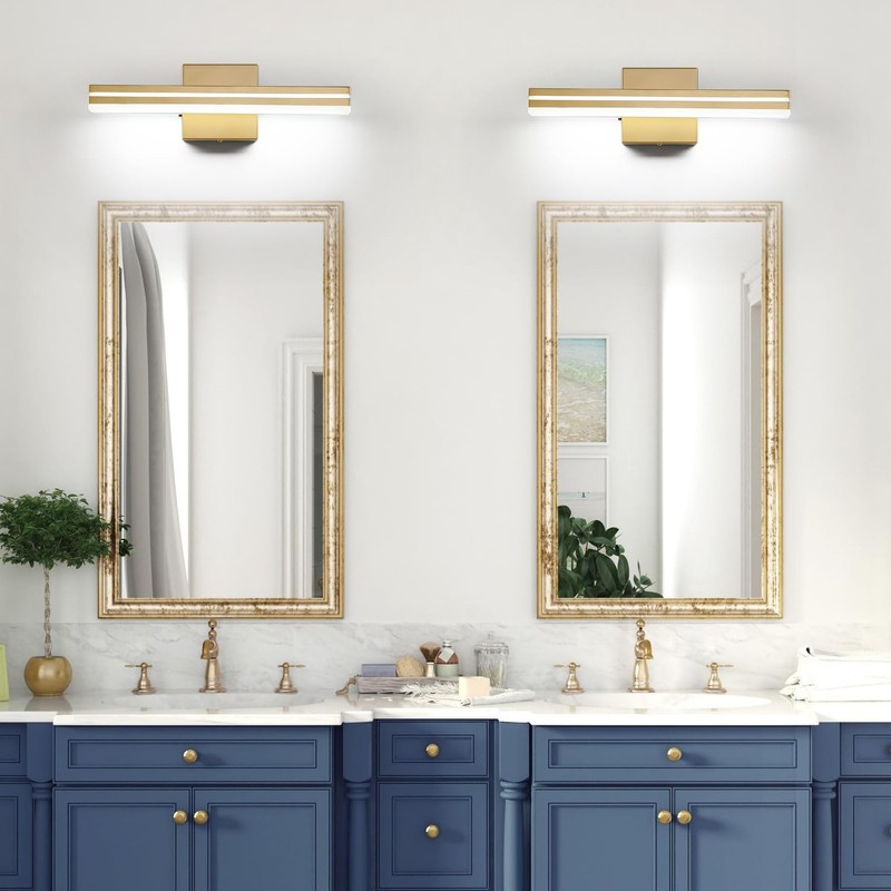 SineRise LED Modern Bathroom Vanity Light Fixtures (16-Inch, 3000K/4000K/6000K, Dimmable),