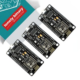 Lonely Binary 3- Pack ESP8266 NodeMCU WiFi Development Board – CP2102, Full-Size Microcontroller Module with USB for Arduino IDE, MicroPython, Lua, IoT Projects, Home Automation, DIY Electronics