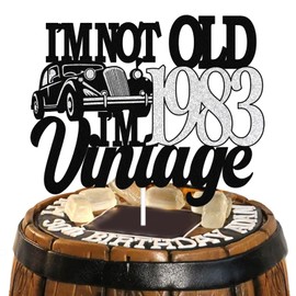 Decoración para tartas con texto en inglés "I'm Not Old I'm clásico 1983, decoración clásica para tartas de 40 cumpleaños, suministros de decoración para fiestas de cumpleaños 40 para hombres y mujeres