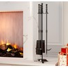 Fire Beauty Fireplace Tools Set 4 Pieces Black Wrought Iron