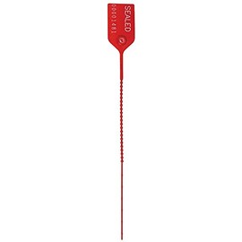 BankSupplies Value Security Seals | Red | Box of 250 | 18 lb. Break Strength | Tamper Evident Security Zip Ties | Heavy-Duty Construction | for ATM Cassettes, Zipper Bags, Totes, Cabinets
