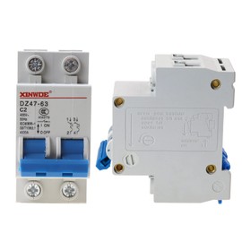 Bumbesti 2 Pole 400V Low-Voltage Miniature Circuit Breaker 2A Din Rail Mount DZ47-63 C2
