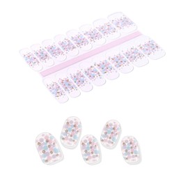 NKA Semi-Cured Gel Nail Strips Kit – 16 Long Strips in 8 Sizes – Quick & Easy Application – Cures in 60 Seconds – Includes Mini File & Cuticle Stick – Long-Lasting, Confetti