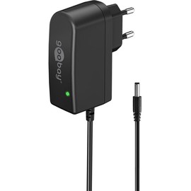 goobay 64973 Universal Power Supply 12 V / 7.2 W 0.6 A Plug Power Supply 12 V / Replacement Power Supply with DC Plug 5.5 mm x 2.1 mm for TV Box, Router, LED Strip, Video Camera / 1.8 m