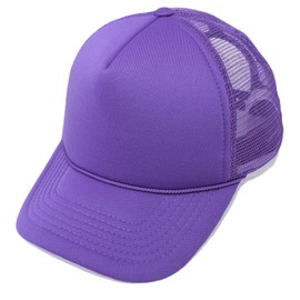 Gorra de malla de colores sólidos, ligera con correa ajustable, trenza pequeña, Púrpura, Medium