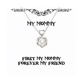 Fun Mommy Gifts, First My Mommy, Love Birthday Heart Knot Silver Necklace Gifts Idea For Mom, Mommy Gifts From Daughter, Baby shower gifts, New mom gifts, Mom to be gifts, First time mom gifts, Unique